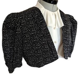 VTG 80s Does 40s YVETTE PARIS Polkadot Made in West Germany Bolero Jacket, Sz 6